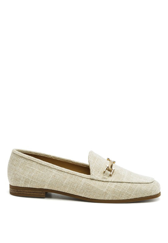 Women's Formal Faux Suede Slip-On Loafers with Metal Detail