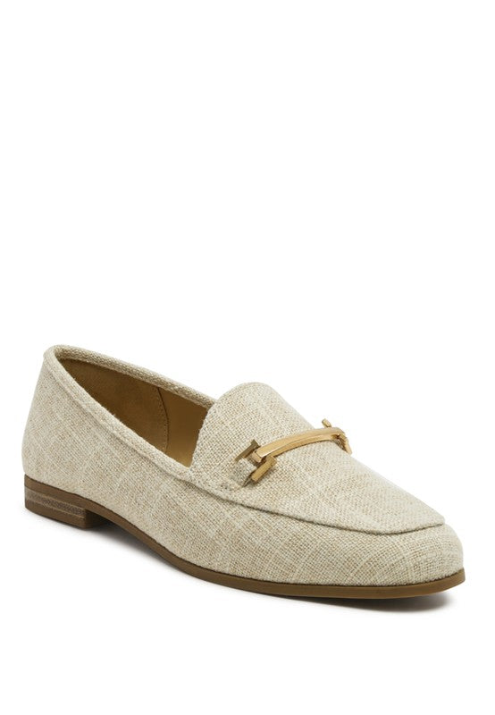 Women's Formal Faux Suede Slip-On Loafers with Metal Detail