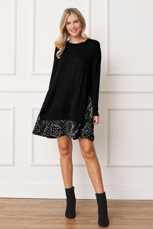 Women's Mock Layered Paisley Mini Dress