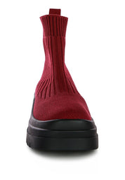 Women's Chunky Knitted Platform Ankle Boots