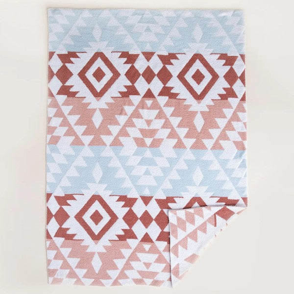 Unisex Aztec Print Cozy Microfiber Fleece Blanket