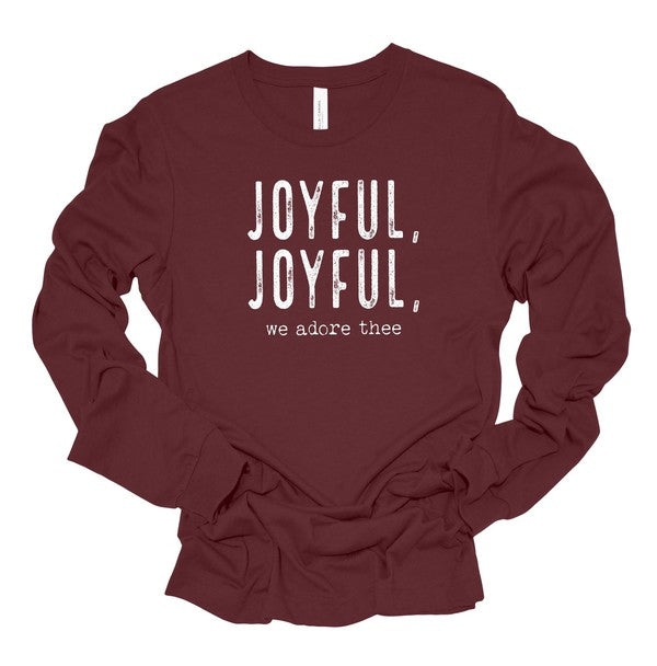 Unisex Long Sleeve Cotton Tee - Joyful, Joyful Design