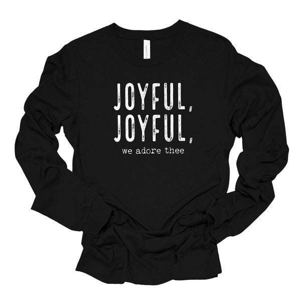 Unisex Long Sleeve Cotton Tee - Joyful, Joyful Design
