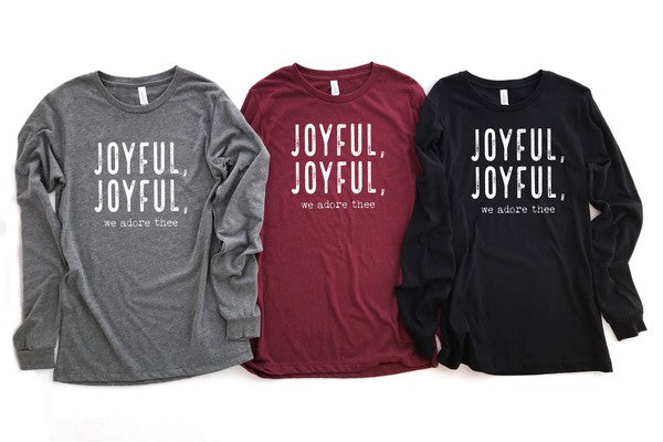 Unisex Long Sleeve Cotton Tee - Joyful, Joyful Design