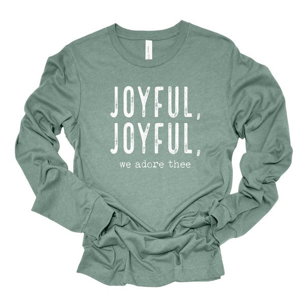 Unisex Long Sleeve Cotton Tee - Joyful, Joyful Design