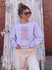 Unisex Crew Neck Graphic Sweatshirt with Maroon Print