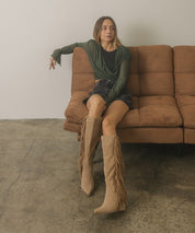 OASIS SOCIETY OUT WEST - Knee-High Fringe Boots