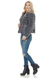 Women's Casual Solid Faux Fur Jacket