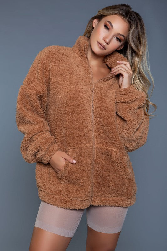 Women's Oversized Sherpa Borg Jacket