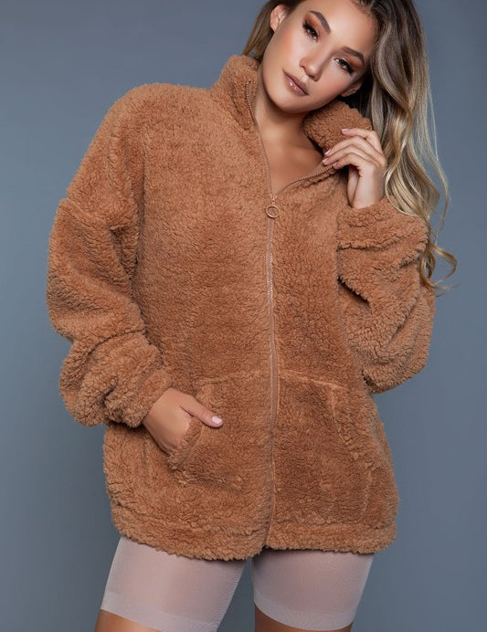 Women's Oversized Sherpa Borg Jacket