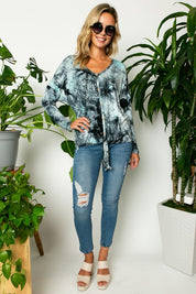 Women's Tie Dye Button Down Top