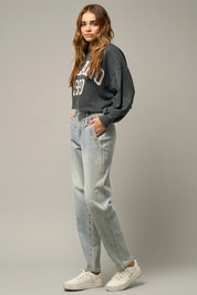 Women's High Waist Light Wash Balloon Jeans