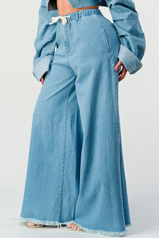 ATHINA WIDE LEG DENIM PANTS