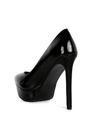 Women's Black Patent Stiletto Sandals