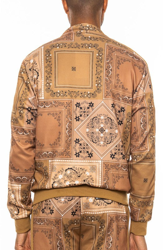 Weiv Mens Paisley Bandana Track Jacket