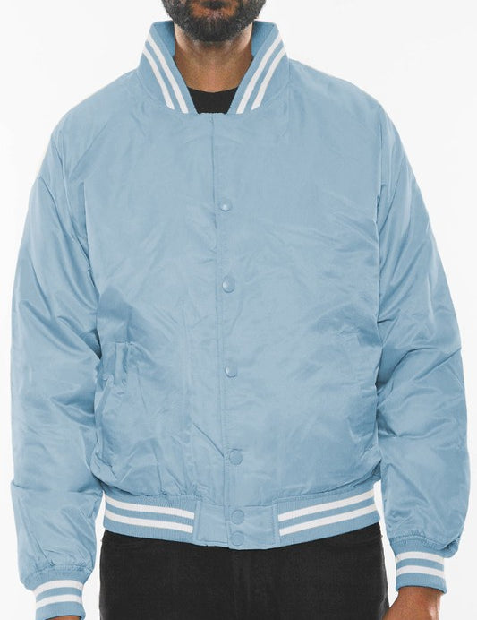 Mens Polyester Windbreaker Winter Bomber Jacket