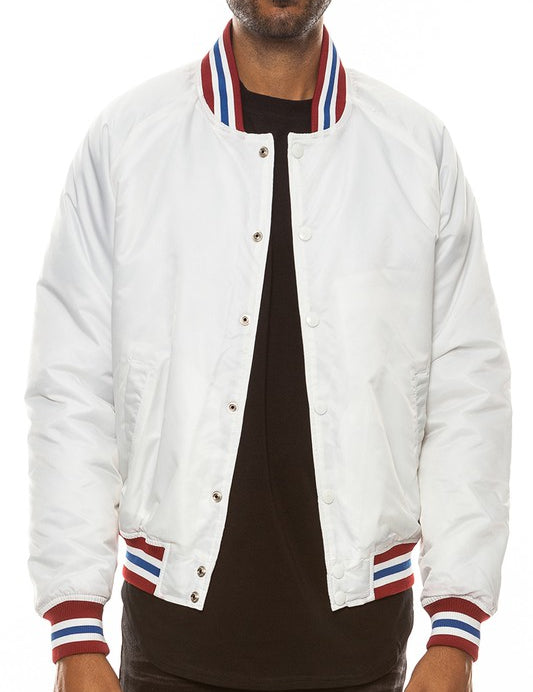 Mens Polyester Windbreaker Winter Bomber Jacket