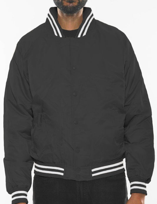 Mens Polyester Windbreaker Winter Bomber Jacket