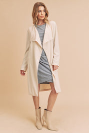 Women's Relaxed Fit Open Front Long Sleeve Coat