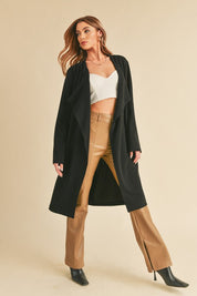 Women's Relaxed Fit Open Front Long Sleeve Coat