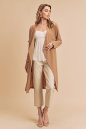 Women's Relaxed Fit Open Front Long Sleeve Coat