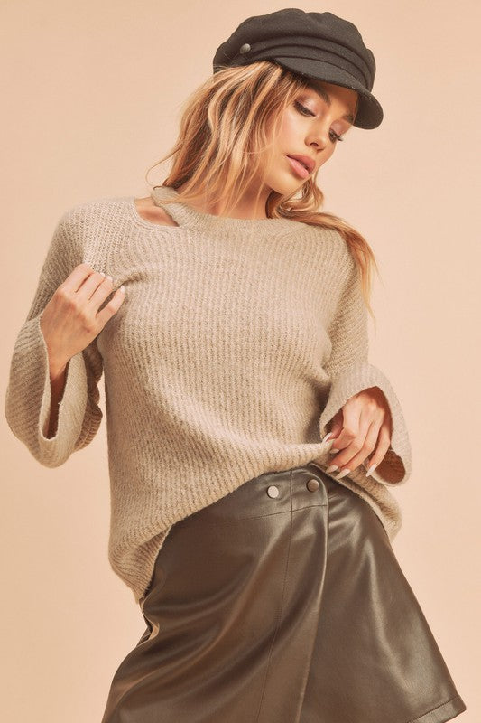 Women's Casual Edgy Cutout Sweater