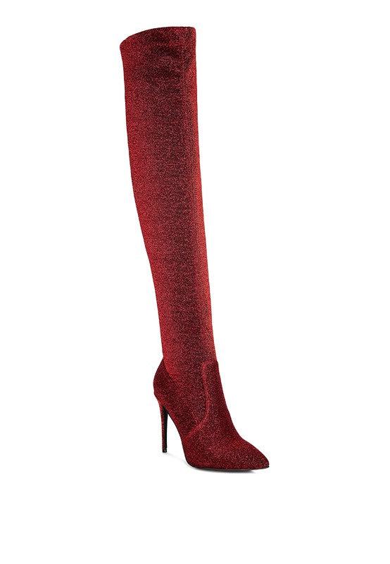 Women's Casual High Heel Knitted Over the Knee Boots