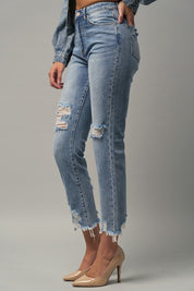 Women's High Rise Straight Denim Jeans