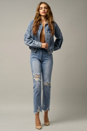 Women's High Rise Straight Denim Jeans