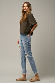 Women's High Rise Straight Denim Jeans