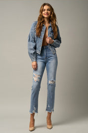 Women's High Rise Straight Denim Jeans