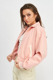 Women's Cotton Collared Bomber Jacket