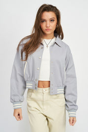 Women's Cotton Collared Bomber Jacket