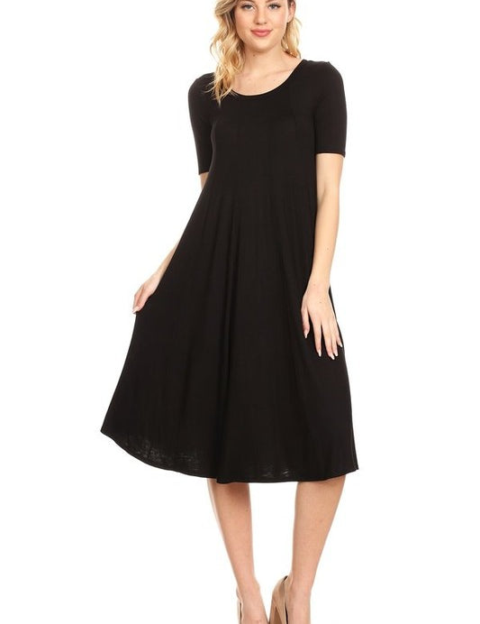 Women's Oversized A-Line Jersey Knit Short Sleeve Dress