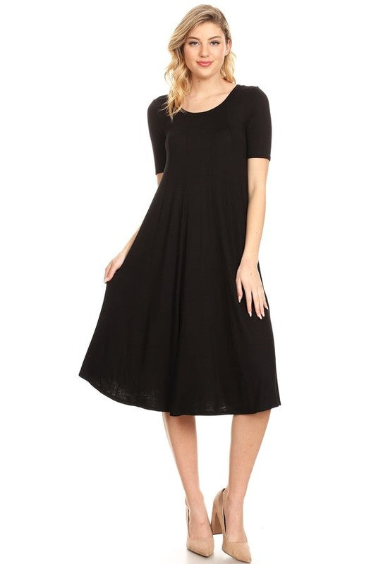 Women's Oversized A-Line Jersey Knit Short Sleeve Dress