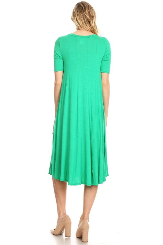 Women's Oversized A-Line Jersey Knit Short Sleeve Dress