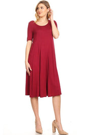 Women's Oversized A-Line Jersey Knit Short Sleeve Dress