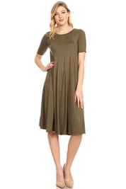 Women's Oversized A-Line Jersey Knit Short Sleeve Dress