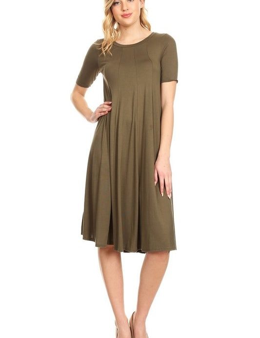 Women's Oversized A-Line Jersey Knit Short Sleeve Dress