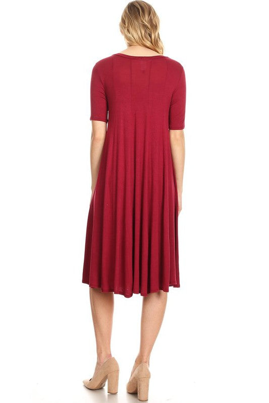 Women's Oversized A-Line Jersey Knit Short Sleeve Dress