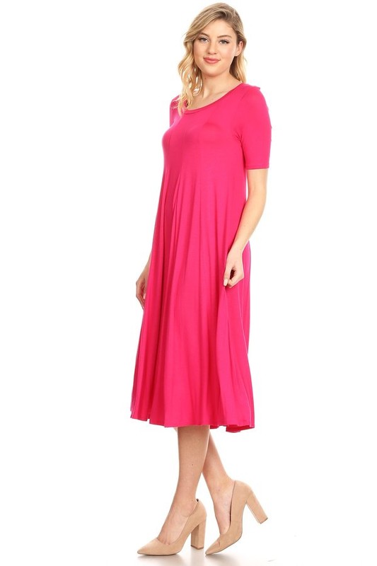 Women's Oversized A-Line Jersey Knit Short Sleeve Dress