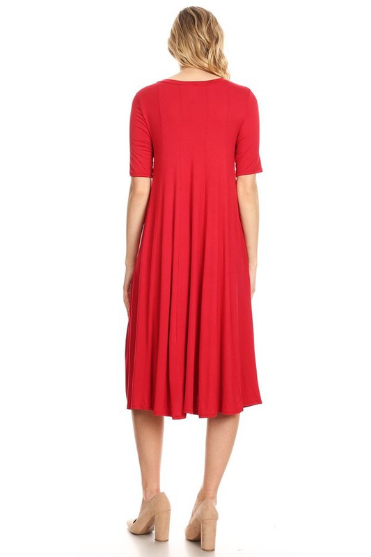 Women's Oversized A-Line Jersey Knit Short Sleeve Dress