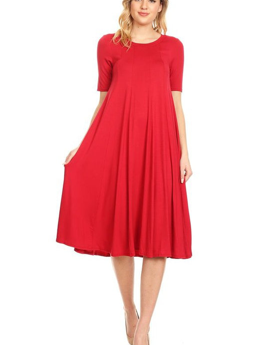 Women's Oversized A-Line Jersey Knit Short Sleeve Dress