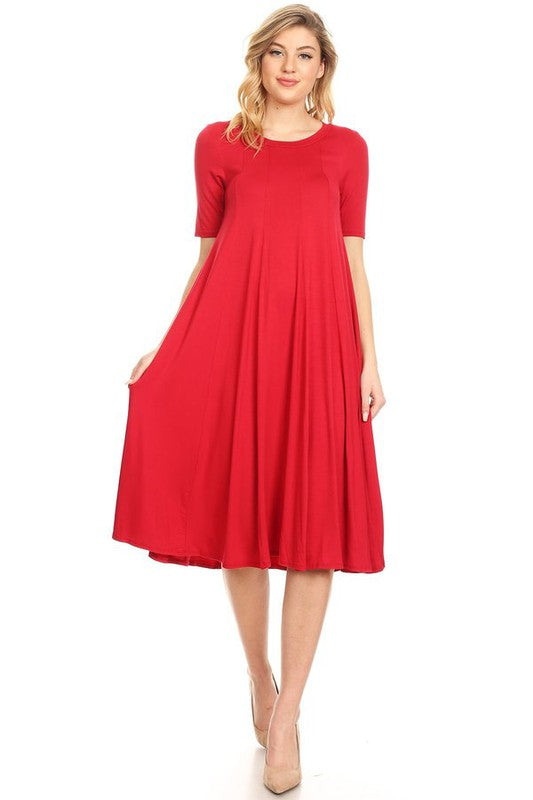 Women's Oversized A-Line Jersey Knit Short Sleeve Dress