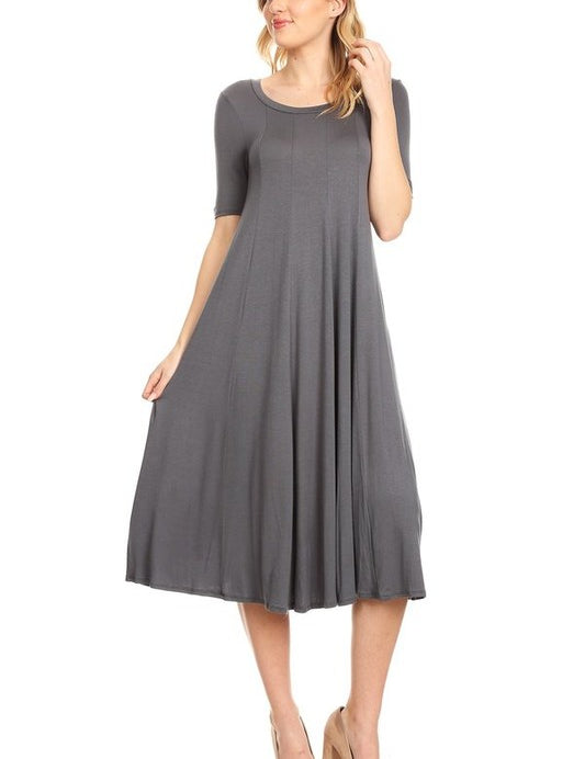 Women's Oversized A-Line Jersey Knit Short Sleeve Dress