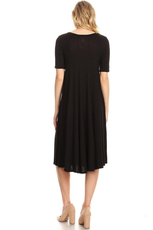 Women's Oversized A-Line Jersey Knit Short Sleeve Dress