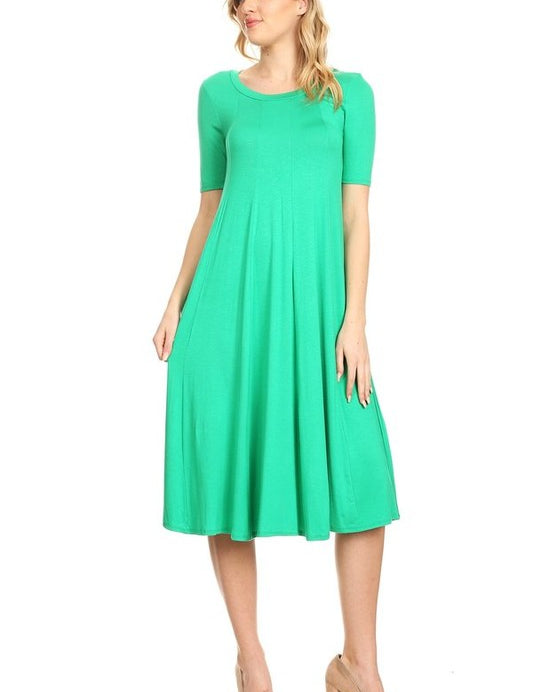 Women's Oversized A-Line Jersey Knit Short Sleeve Dress