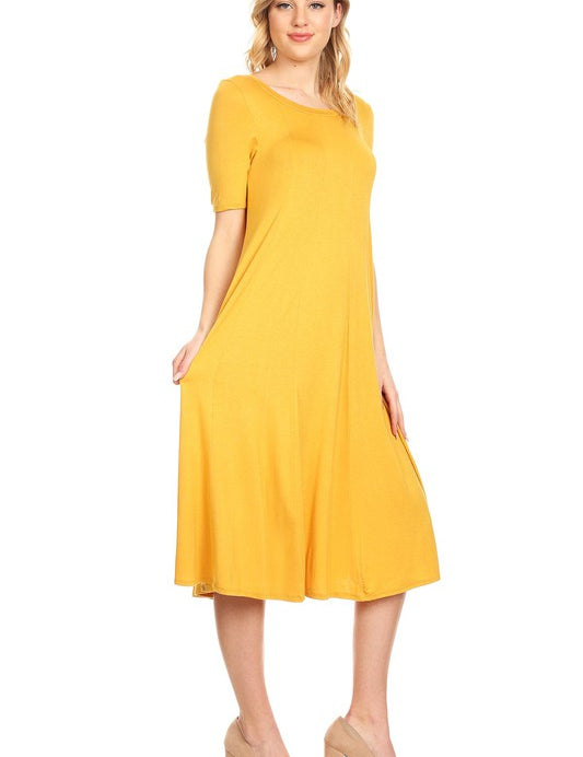 Women's Oversized A-Line Jersey Knit Short Sleeve Dress