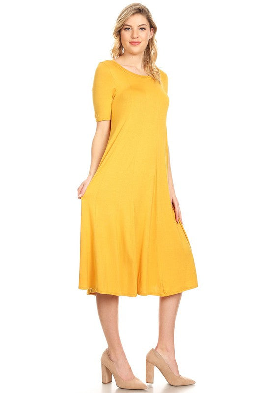 Women's Oversized A-Line Jersey Knit Short Sleeve Dress