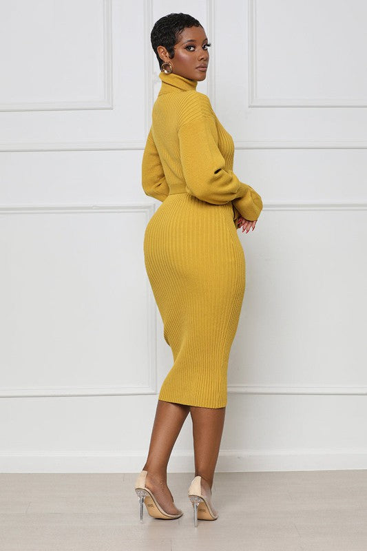 Women's Body-Con Long Sleeve Maxi Sweater Dress